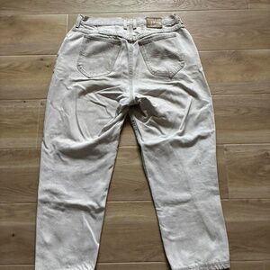 90s/2000s Lee Riveted Cream Pants Vintage Lee Riveted Workwear Trousers Size 14